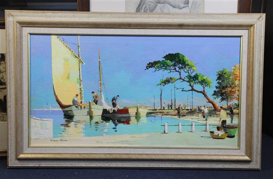 § Cecil Rochfort DOyly John (1906-1993) Fishing boats along the coast 16 x 30in.